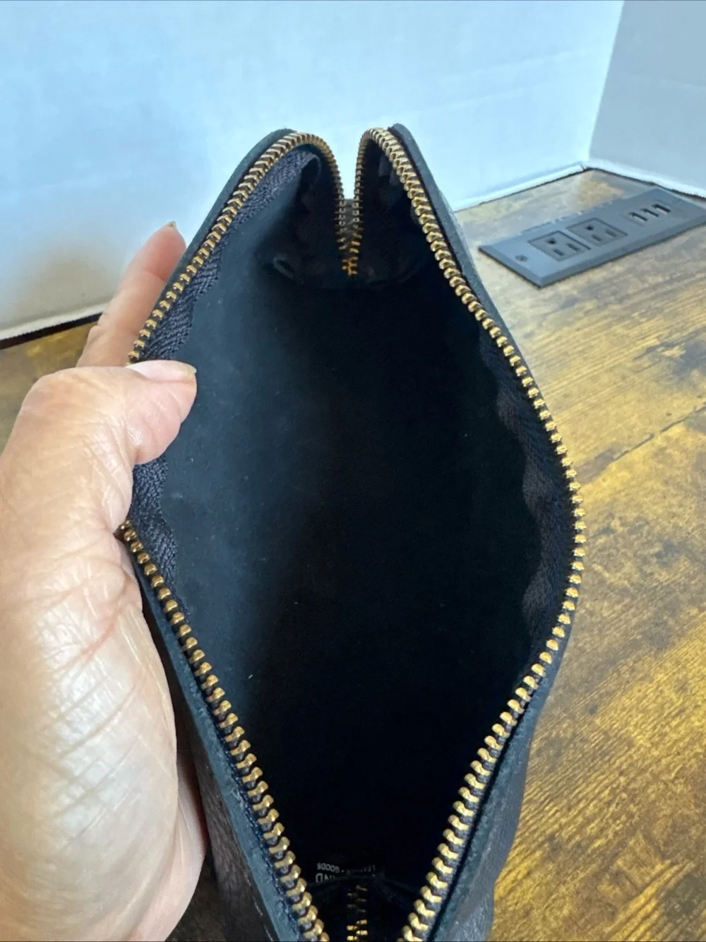 Portland Leather Goods Pencil Case Sidekick Pouch Pebbled Black Pouch, Travel